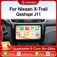 Autoradio CarPlay Nissan Qashqai J11 et X-Trail T32 (2014-2020) – Écran 10 pouces, Android 13