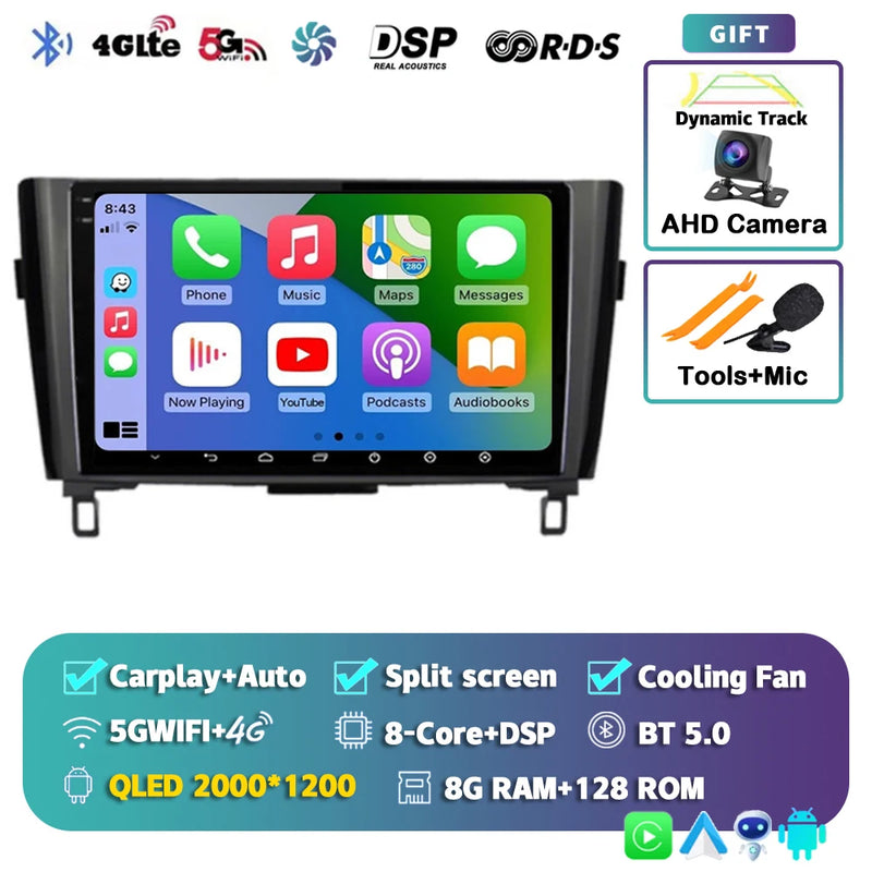 Autoradio CarPlay Nissan Qashqai J11 et X-Trail T32 (2014-2020) – Écran QLED, jusqu'à 16 Go + 512 Go, vue 20