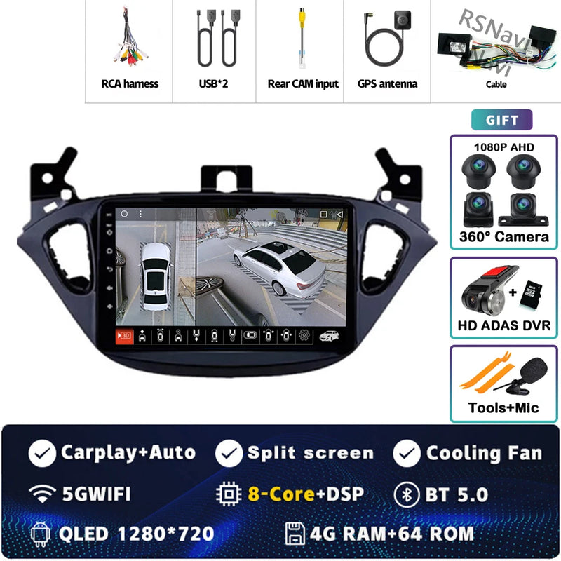 Autoradio CarPlay Opel Corsa E (2014-2019) et Adam (2013-2016) – Écran 9 pouces 2K, jusqu'à 12 Go + 256 Go, vue 7