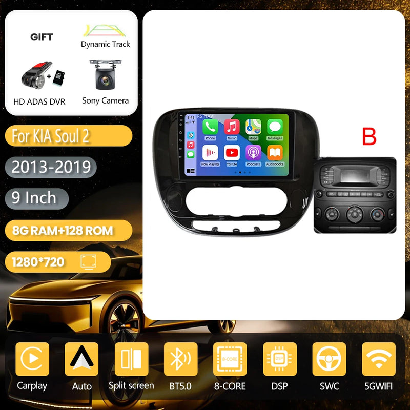 Autoradio CarPlay Kia Soul 2 (2013-2019) – Écran 9 pouces, jusqu'à 16 Go + 256 Go, vue 44
