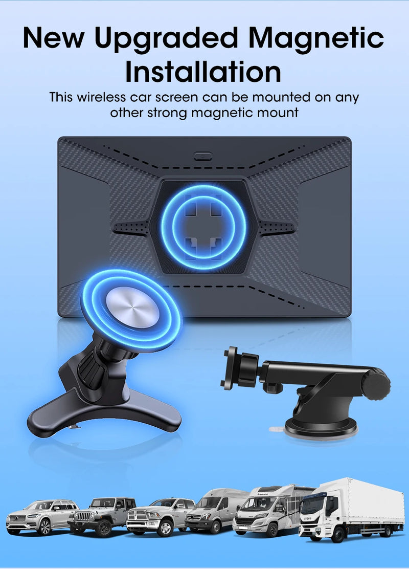 Écran CarPlay Universel Sans Fil 7, 8 ou 9 Pouces – Support Magnétique et Ventouse, vue 22