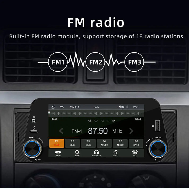 Autoradio CarPlay 1 DIN Universel – Écran 5 Pouces, Sans Fil, Bluetooth, FM, vue 6