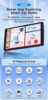 Autoradio CarPlay Ford S-Max (2006-2015) – Écran 9 pouces sans fil, jusqu'à 12 Go + 256 Go, vue 8