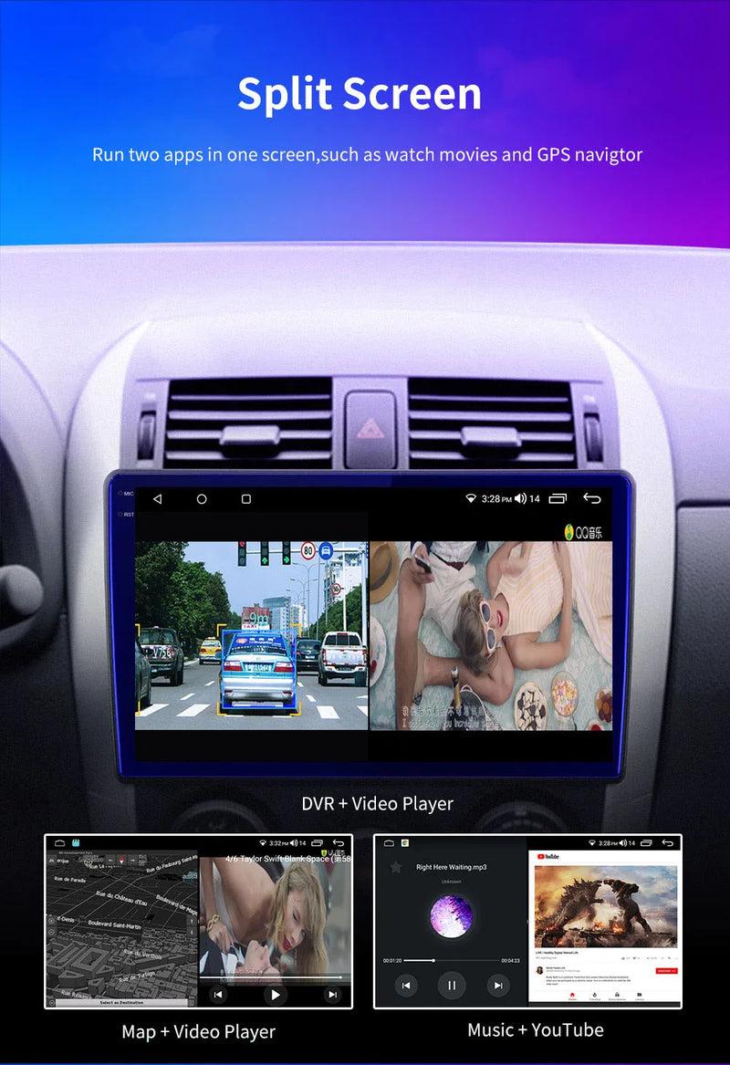 Autoradio CarPlay Suzuki SX4 (2006-2013) – Écran 9 pouces sans fil, jusqu'à 12 Go + 256 Go, vue 19