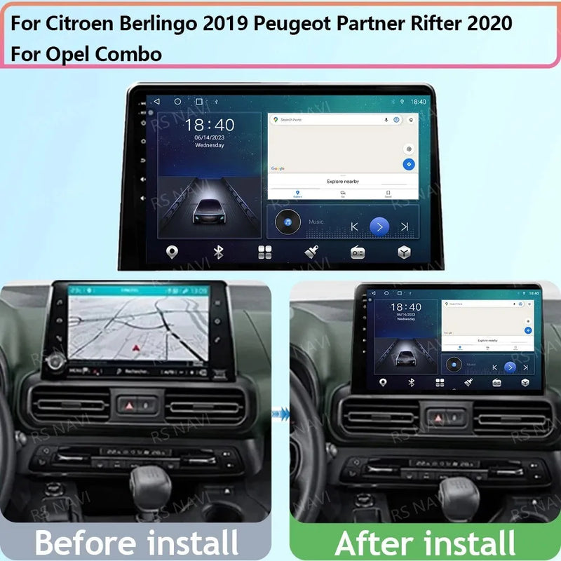 Autoradio CarPlay Citroën Berlingo, Peugeot Partner et Opel Combo (2019-2020) – Écran 9 pouces, Android 16, jusqu'à 16 Go + 512 Go, vue 7