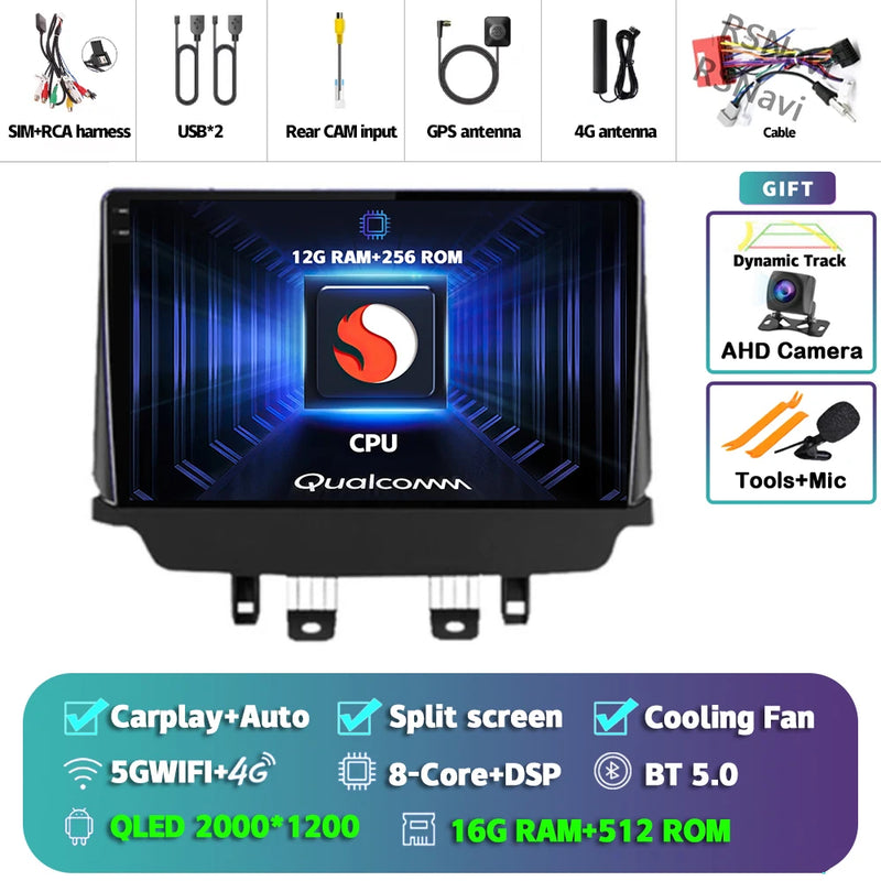 Autoradio CarPlay Mazda CX-3 (2014-2021) – Écran 9 pouces, jusqu'à 16 Go + 512 Go, vue 40