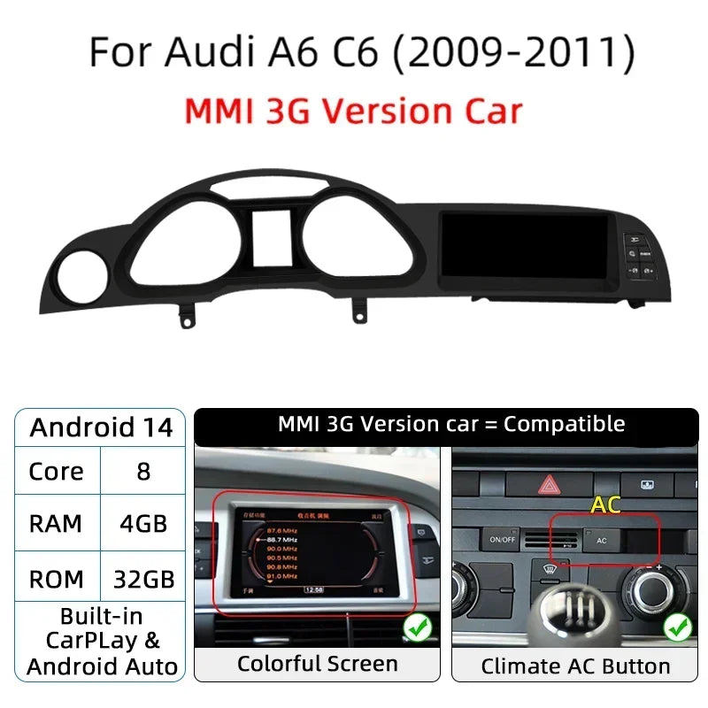 Autoradio CarPlay Audi A6 C6 et Q7 4L (2005-2015) – DSP, MMI 2G ou 3G, vue 17