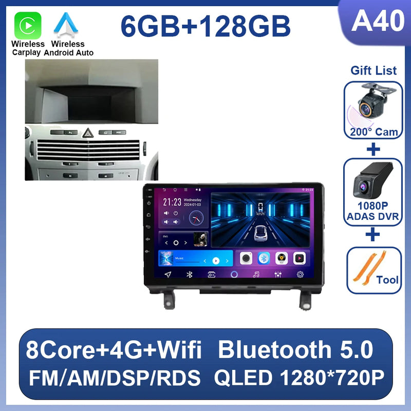 Autoradio CarPlay Opel Astra H (2006-2014) – Écran 9 pouces sans fil, jusqu'à 12 Go + 256 Go, vue 16