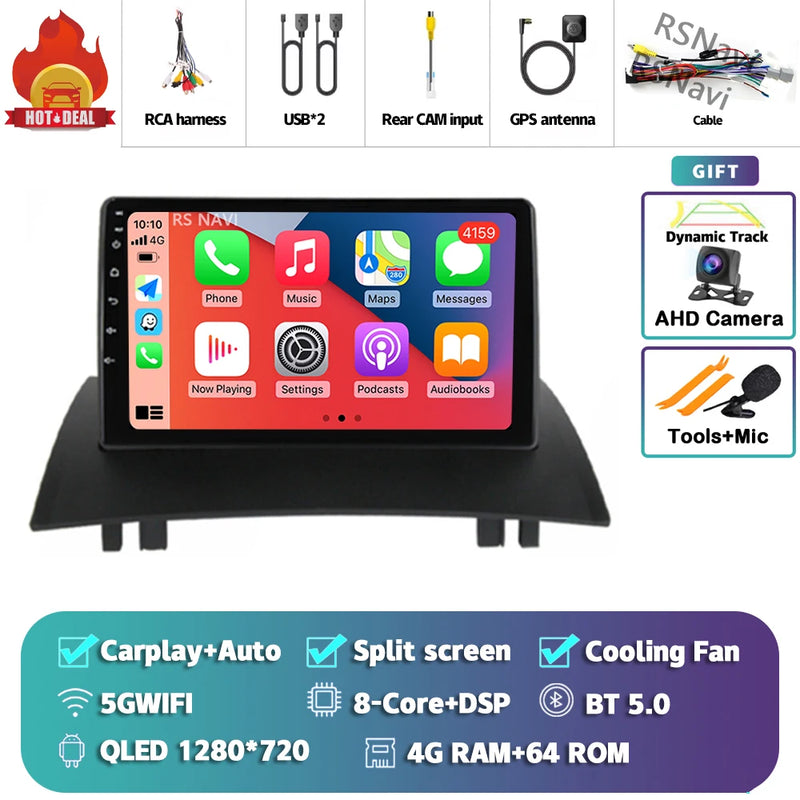 Autoradio CarPlay Renault Mégane 2 (2002-2009) – Écran 9 pouces, jusqu'à 16 Go + 512 Go, vue 31