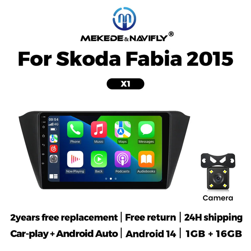 Autoradio CarPlay Skoda Fabia 3 (2015-2019) – Écran 9 pouces, jusqu'à 2 Go + 32 Go, vue 8