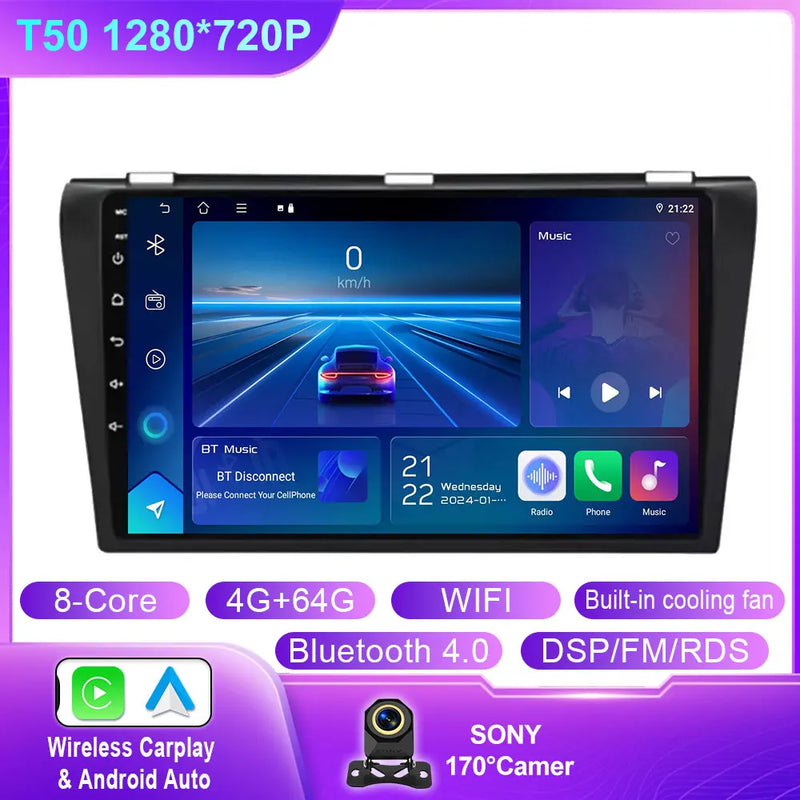Autoradio CarPlay Mazda 3 (2004-2009) – Écran 9 pouces sans fil, 4G, jusqu'à 12 Go + 256 Go, vue 17
