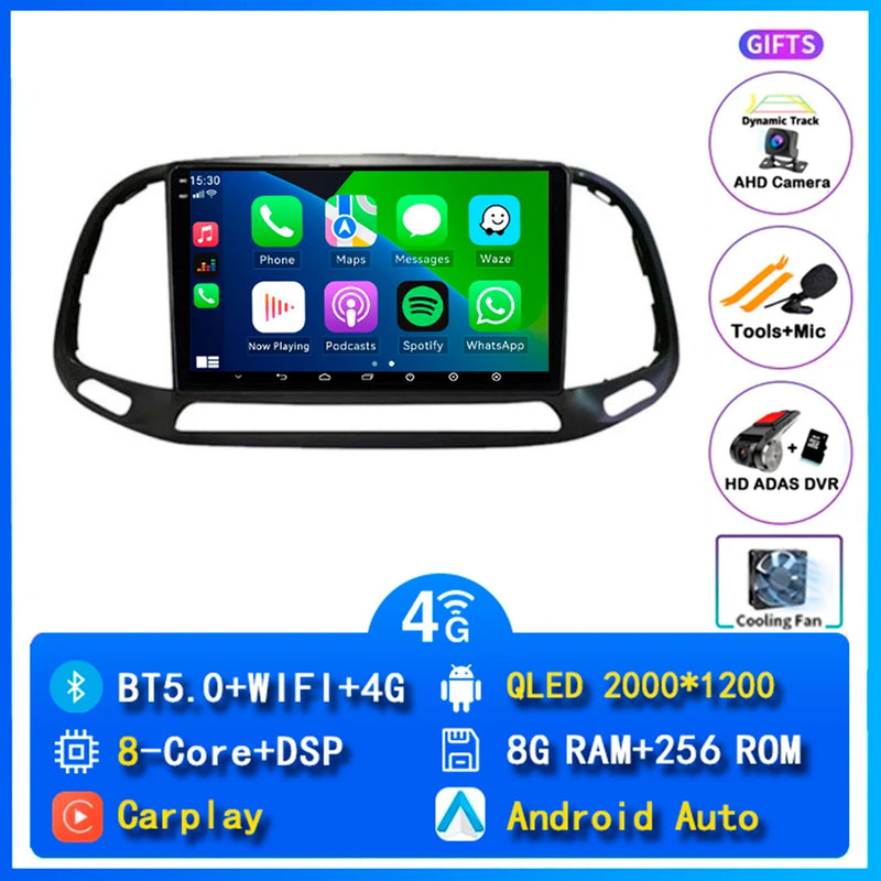 Autoradio CarPlay Fiat Doblo (2015-2019) – Écran 9 pouces, jusqu'à 12 Go + 256 Go, vue 8