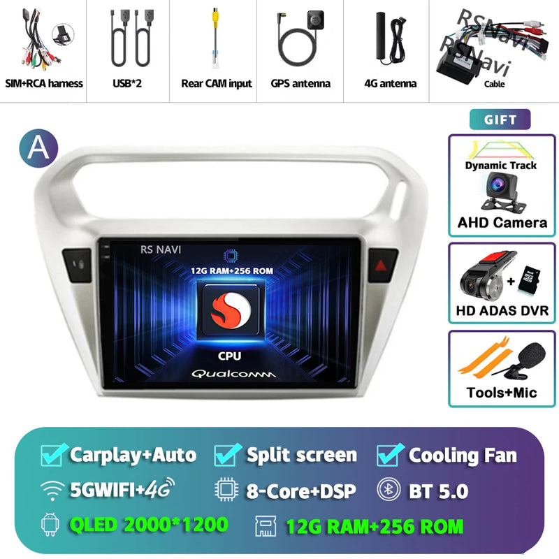 Autoradio CarPlay Peugeot 301 et Citroën C-Elysée (2012-2016) – Écran QLED, Android 16, vue 28