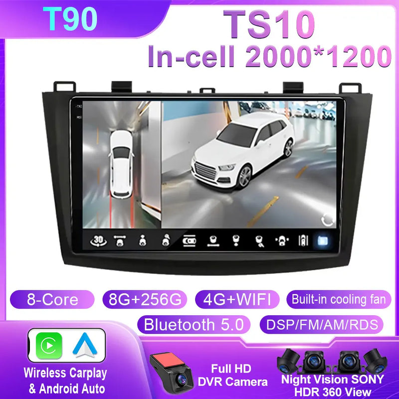 Autoradio CarPlay Mazda 3 BL (2009-2013) – Écran 9 pouces, jusqu'à 12 Go + 256 Go, vue 41