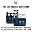 Autoradio CarPlay Volkswagen Touran 1 (2003-2010) – Écran 10 pouces, cadre noir ou argent