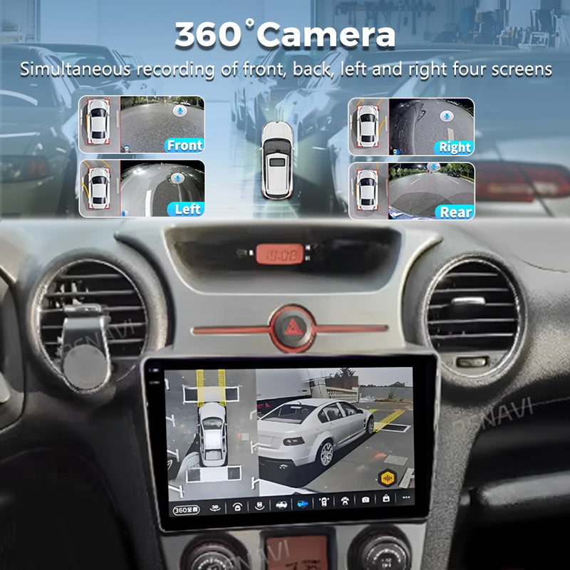 Autoradio CarPlay Kia Carens UN (2006-2012) – Écran 9 pouces, console type B, vue 3