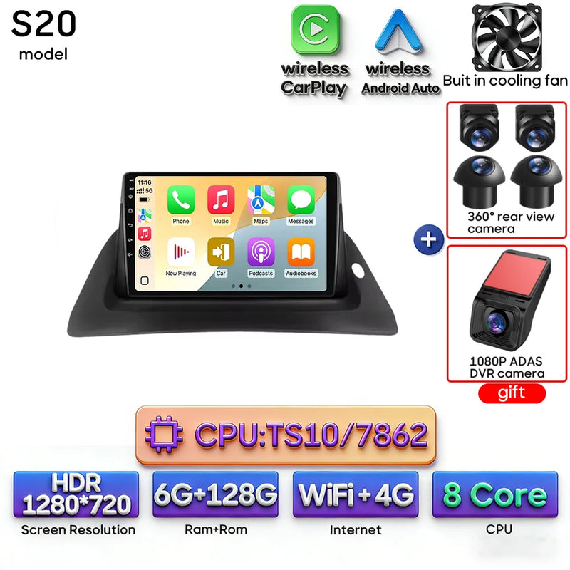 Autoradio CarPlay Renault Kangoo (2008-2018) – Écran 9 pouces, option écran 2K, jusqu'à 12 Go + 256 Go, vue 32