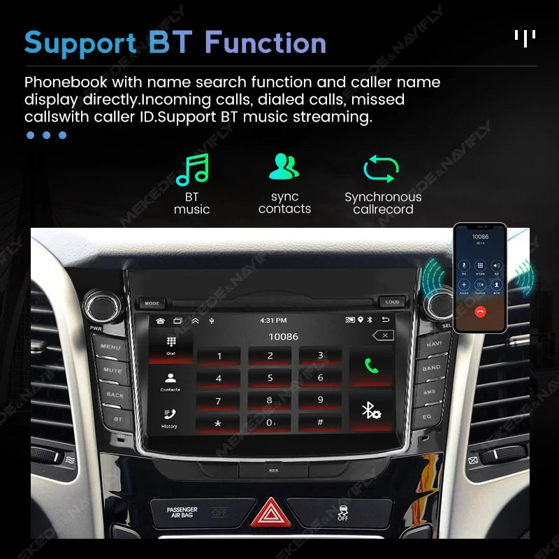 Autoradio CarPlay Hyundai i30 GD et Elantra GT (2011-2017) – Écran IPS 7 pouces, 2 Go + 64 Go, vue 3
