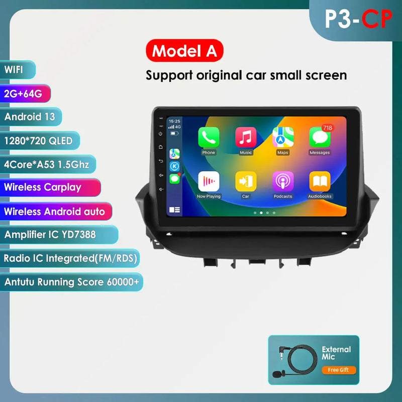 Autoradio CarPlay Renault Laguna 2 (2001-2007) – Écran 9 pouces, sans fil, vue 13