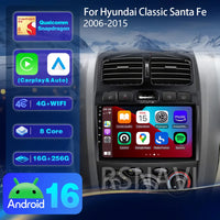 Autoradio CarPlay Hyundai Santa Fe Classic et SM (2006-2012) – Écran QLED 9 pouces
