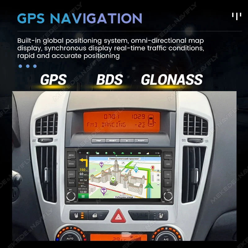 Autoradio CarPlay Kia Ceed (2007-2009) – Écran 7 pouces, sans fil, vue 4
