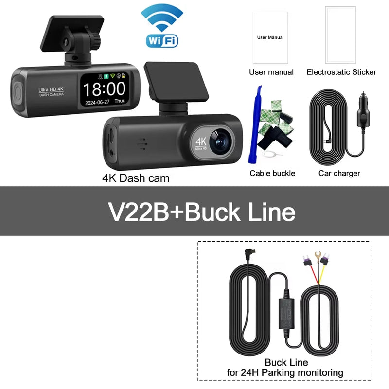 Dashcam 4K Wi-Fi Double Caméra – Écran 1,47 Pouce, GPS en Option, Kit Parking 24 h, vue 17