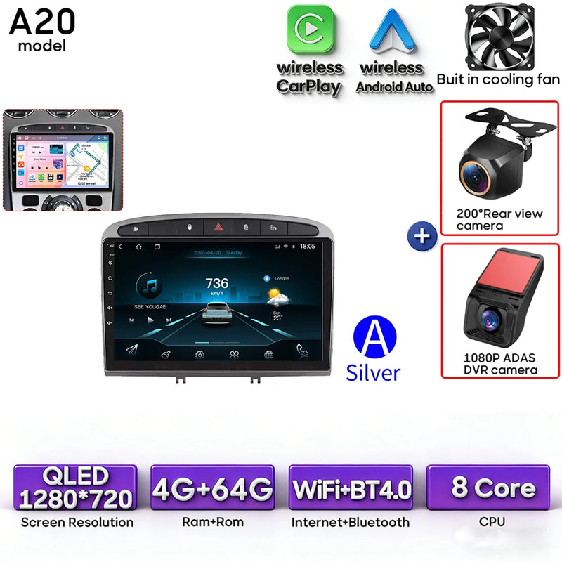 Autoradio CarPlay Peugeot 308, RCZ et 408 – Écran 9 pouces, Android 16, vue 13