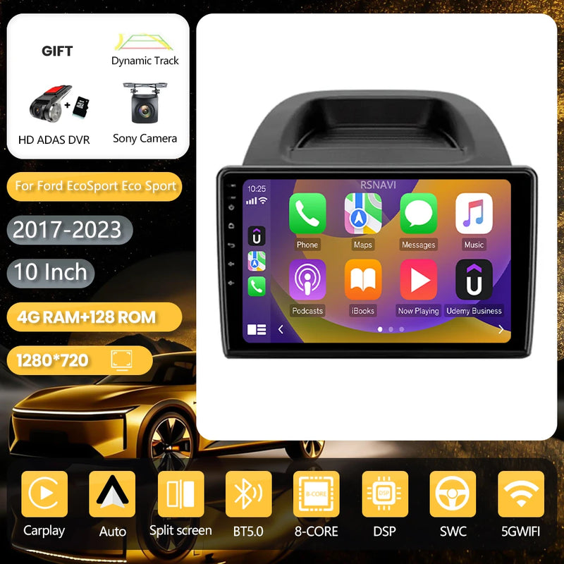 Autoradio CarPlay Ford EcoSport (2017-2023) – Écran QLED 10 pouces, vue 21
