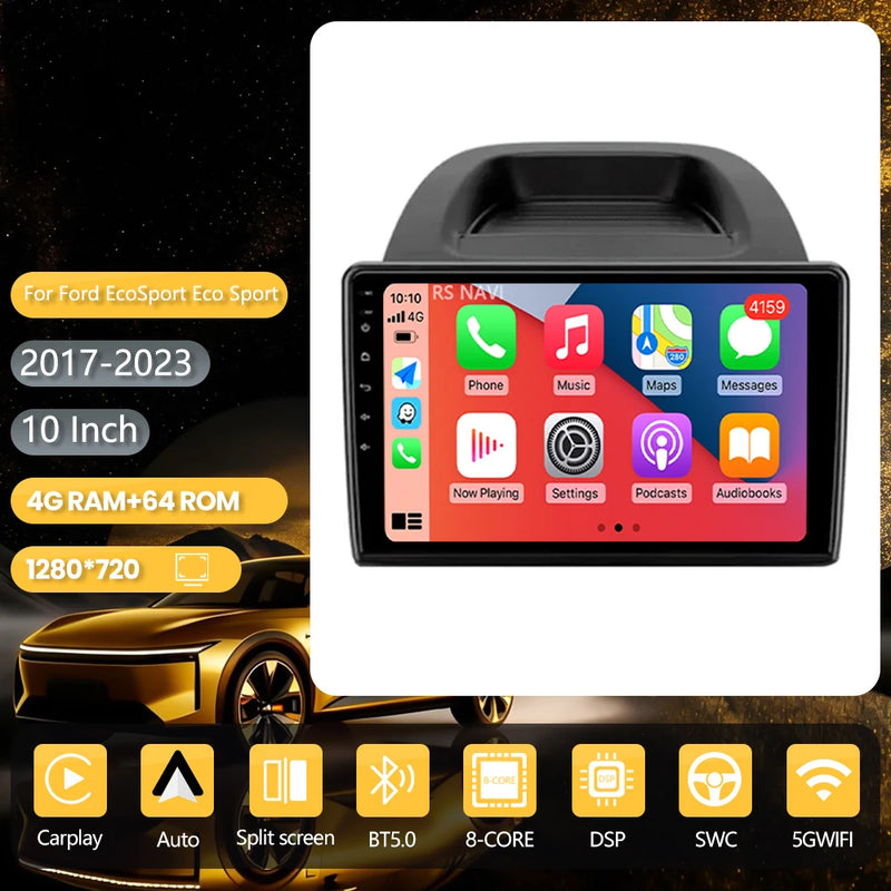 Autoradio CarPlay Ford EcoSport (2017-2023) – Écran QLED 10 pouces, vue 13