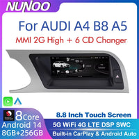 Autoradio CarPlay Audi A4 B8 A5 MMI 2G (2009-2012) – Écran 8,8 pouces, Android 14