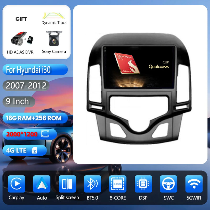 Autoradio CarPlay Hyundai i30 FD (2007-2012) – Écran 9 pouces, jusqu'à 16 Go + 256 Go, vue 33