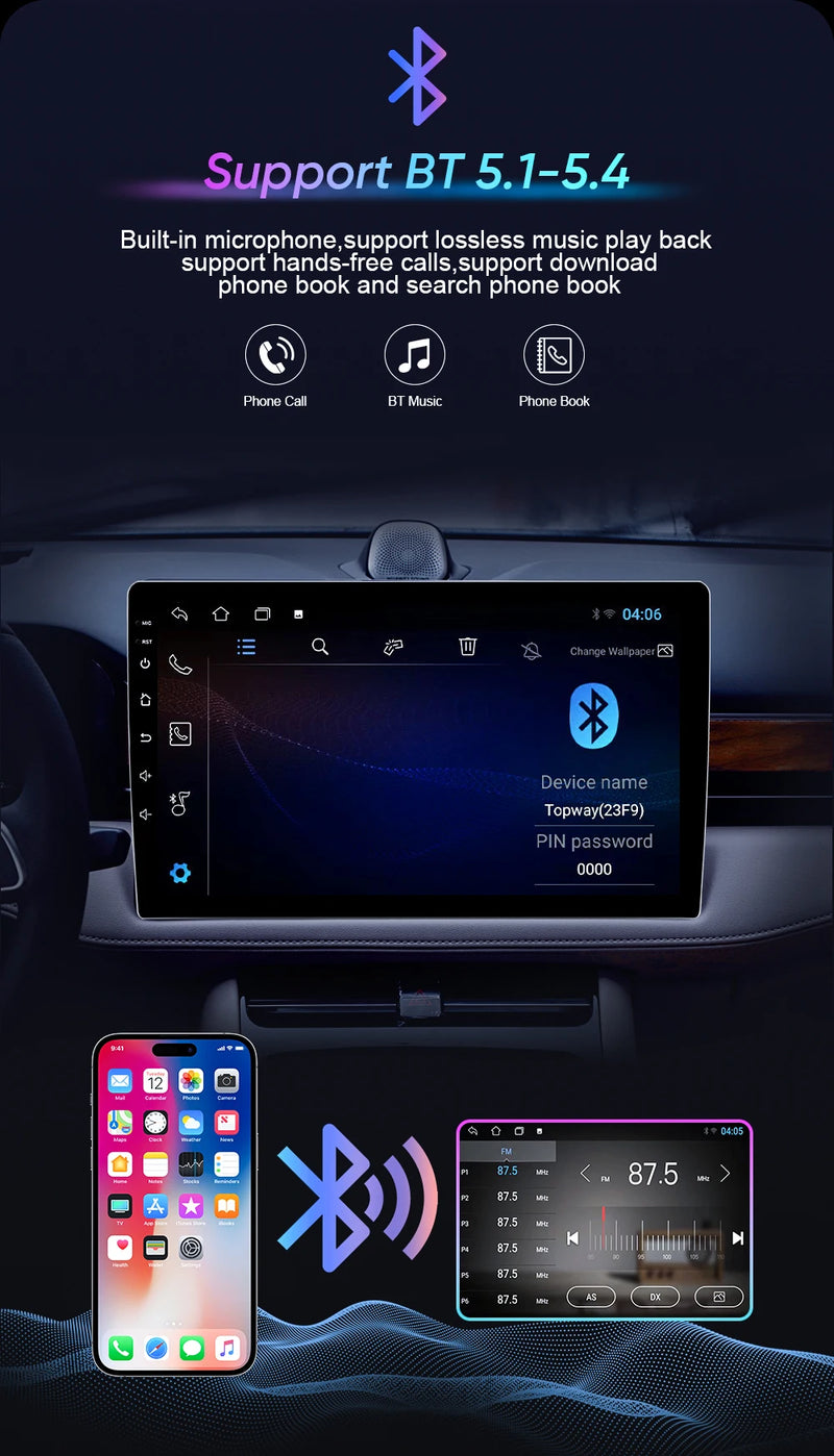 Autoradio CarPlay Nissan Qashqai J10 (2006-2013) – Écran 9 pouces, option écran 2K, jusqu'à 12 Go + 256 Go, vue 27