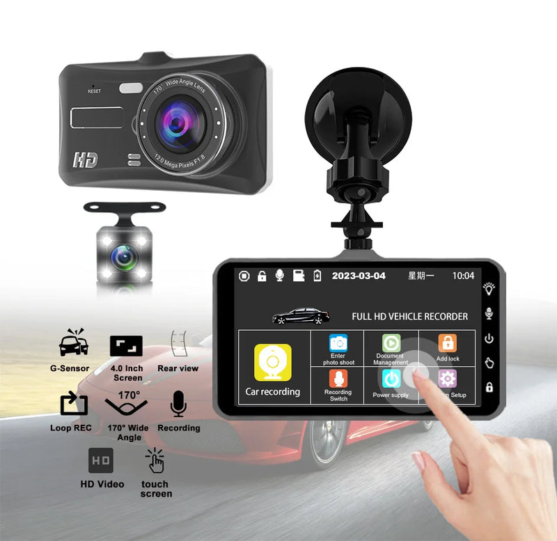 Dashcam Tactile 4 Pouces Avant et Arrière 1080P – Vision Nocturne, Mode Parking, vue 8
