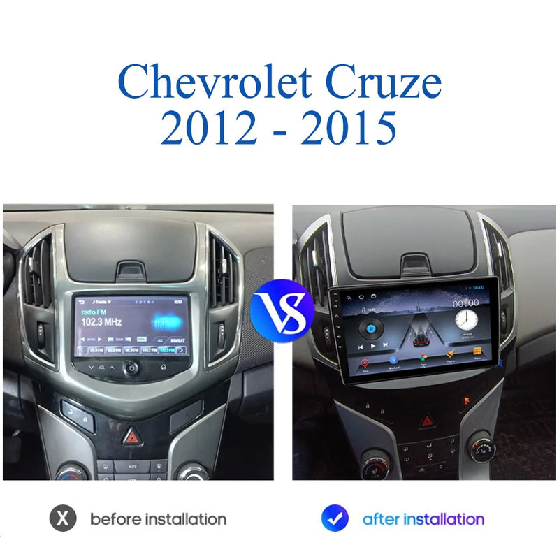 Autoradio CarPlay Chevrolet Cruze (2012-2015) – Écran 9 pouces, jusqu'à 8 Go + 128 Go, vue 2