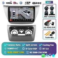 Autoradio CarPlay Mitsubishi Lancer 9 CS (2000-2010) – Écran 9 pouces 2K, jusqu'à 12 Go + 256 Go, vue 12
