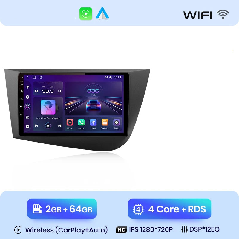 Autoradio CarPlay Seat Leon 2 – Android 12 avec écran IPS et refroidisseur