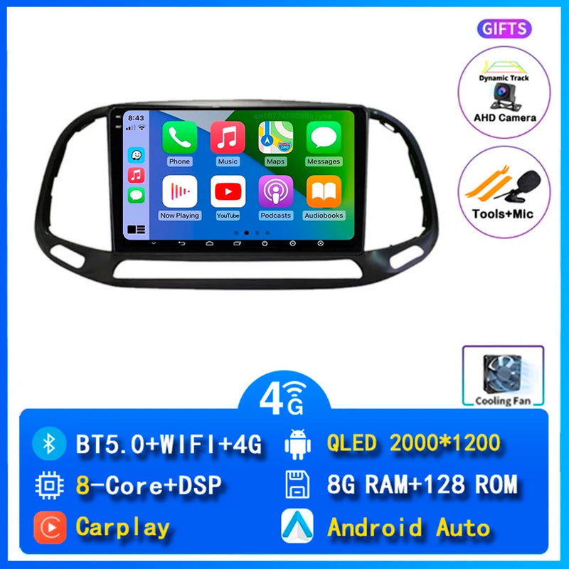 Autoradio CarPlay Fiat Doblo (2015-2019) – Écran 9 pouces, jusqu'à 12 Go + 256 Go, vue 11