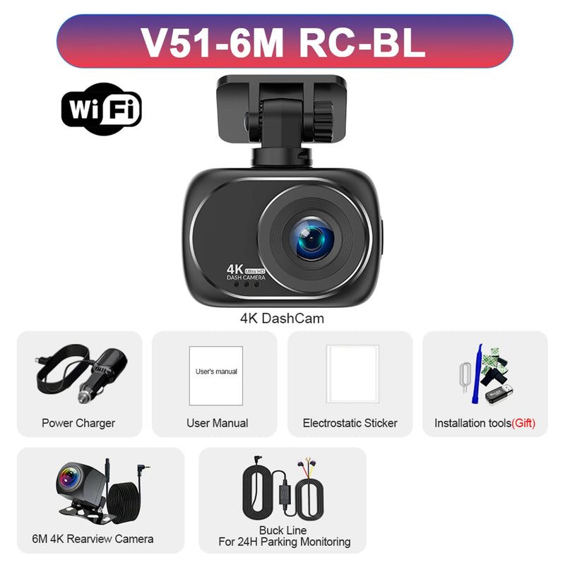 Dashcam 4K Avant et Arrière 4K – Écran 2 Pouces, Wi-Fi, GPS en Option, vue 16