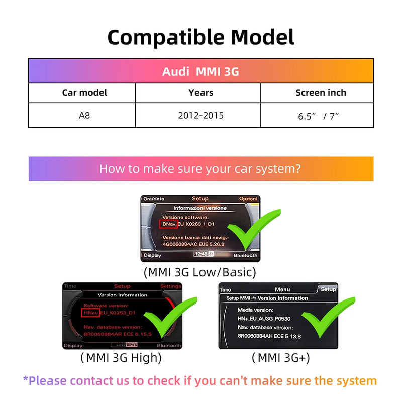 Boîtier CarPlay Audi A8 (2012-2015) MMI 3G – Écran d'origine conservé, sans fil, vue 2