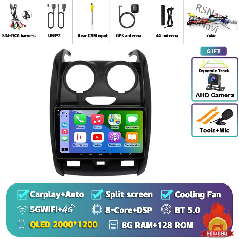 Autoradio CarPlay Dacia Duster (2015-2021) – Écran 9 pouces, Android 16, jusqu'à 16 Go + 512 Go, vue 31