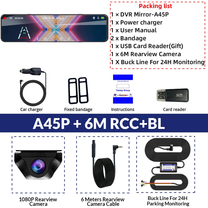 Rétroviseur Caméra 4K Écran Tactile 11,28 Pouces – Caméra Arrière, Wi-Fi 5 GHz, GPS en Option, vue 28