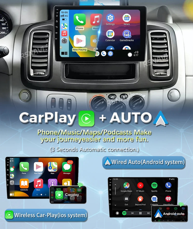 Autoradio CarPlay Renault Trafic 2, Opel Vivaro A et Nissan Primastar (2006-2014) – Écran tactile, jusqu'à 16 Go + 512 Go, vue 14