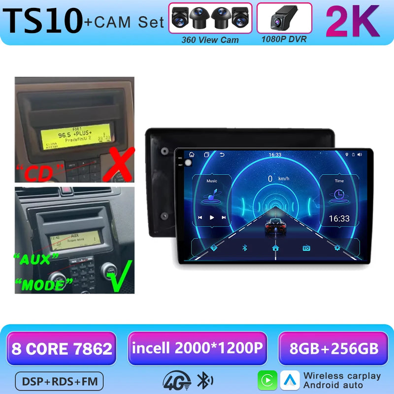 Autoradio CarPlay Volvo C30, S40, V50 et C70 (2004-2012) – Écran 9 pouces, jusqu'à 12 Go + 256 Go, vue 31