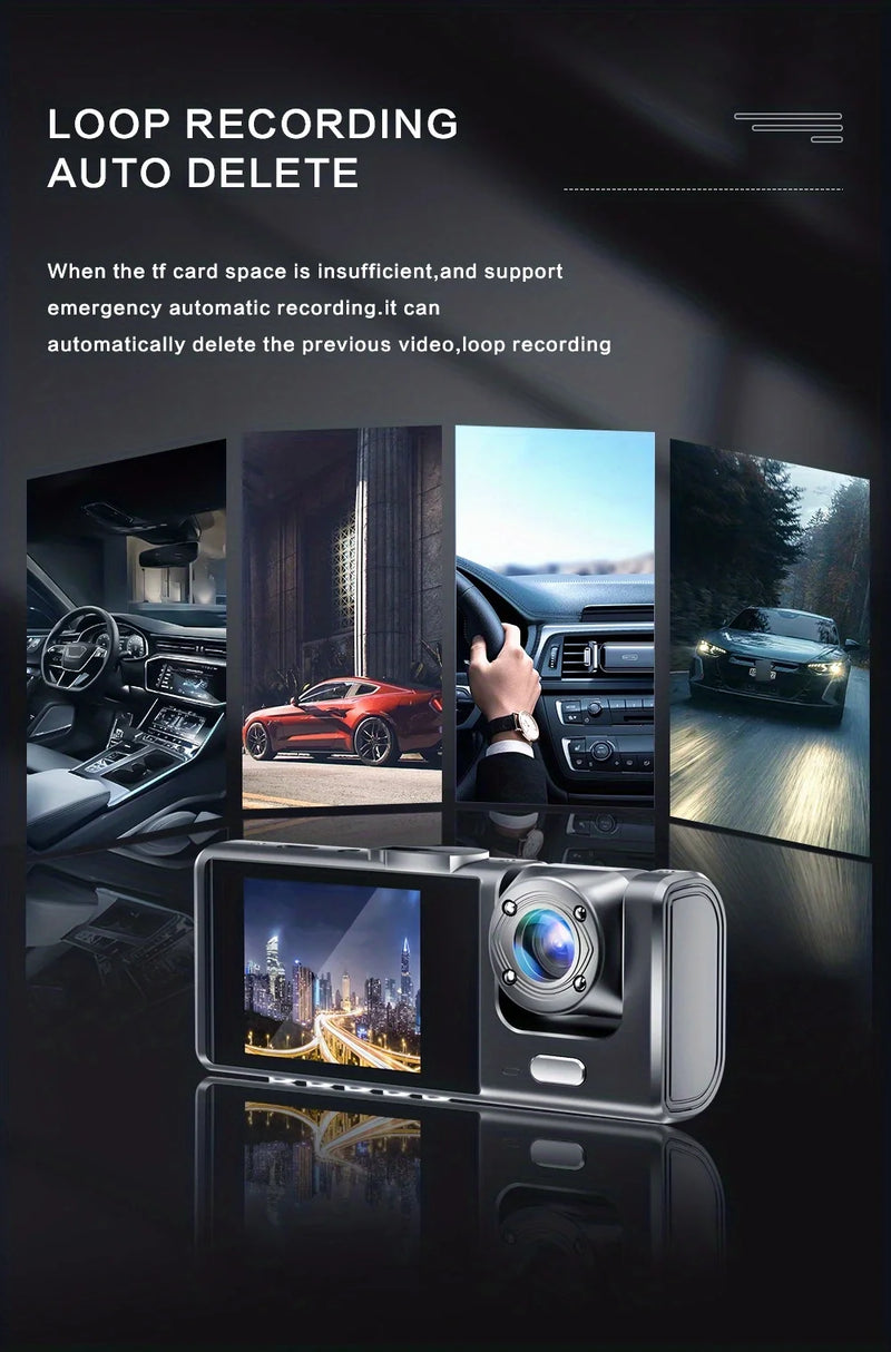 Dashcam Avant et Intérieur 1080P – Écran 2 Pouces, Caméra Arrière en Option, vue 11