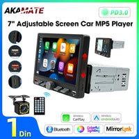 Autoradio CarPlay 1 DIN Universel – Écran 7 Pouces Réglable, Sans Fil