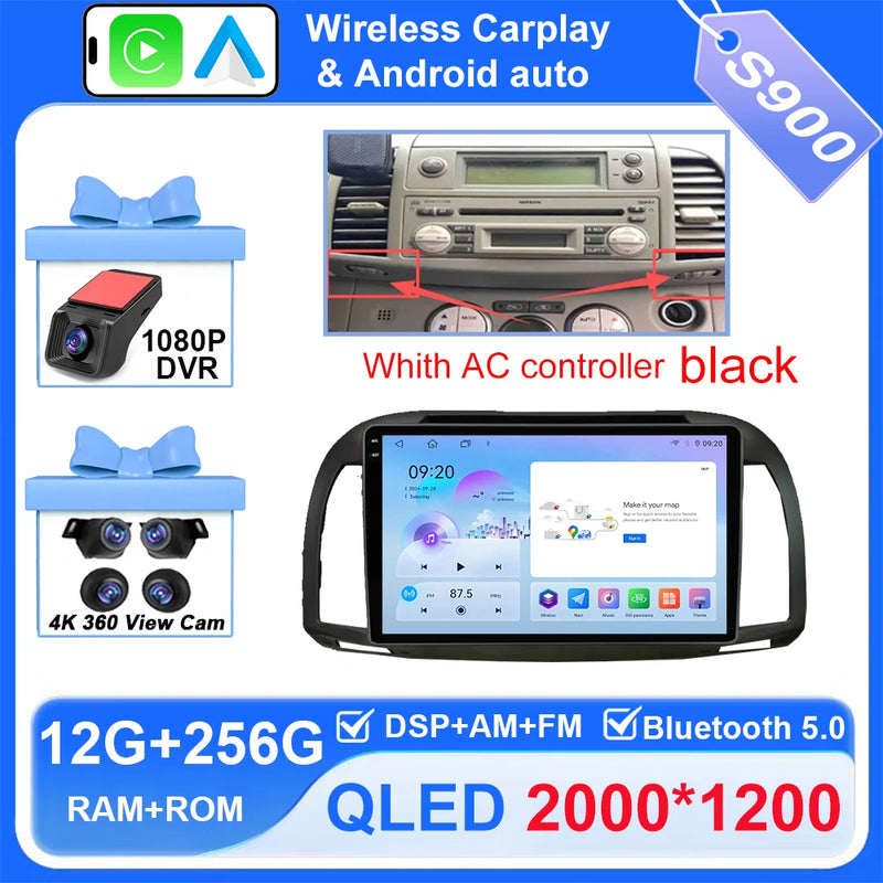 Autoradio CarPlay Nissan Micra K12 (2002-2010) – Écran 9 pouces, jusqu'à 12 Go + 256 Go, vue 40