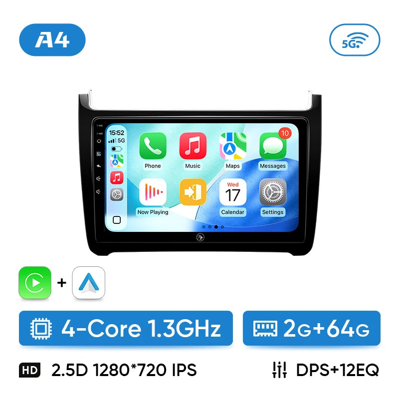 Autoradio CarPlay Volkswagen Polo 5 (2008-2020) – Écran 9 pouces, sans fil, jusqu'à 8 Go + 256 Go, vue 33
