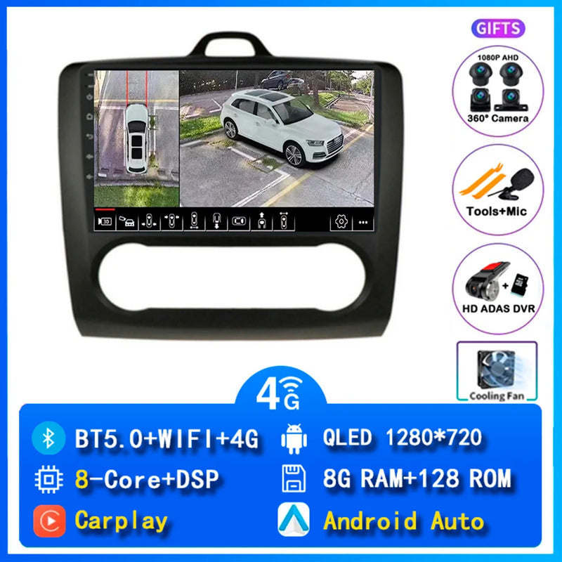 Autoradio CarPlay Ford Focus 2 (2004-2011) – Écran 9 pouces, jusqu'à 16 Go + 512 Go, vue 14