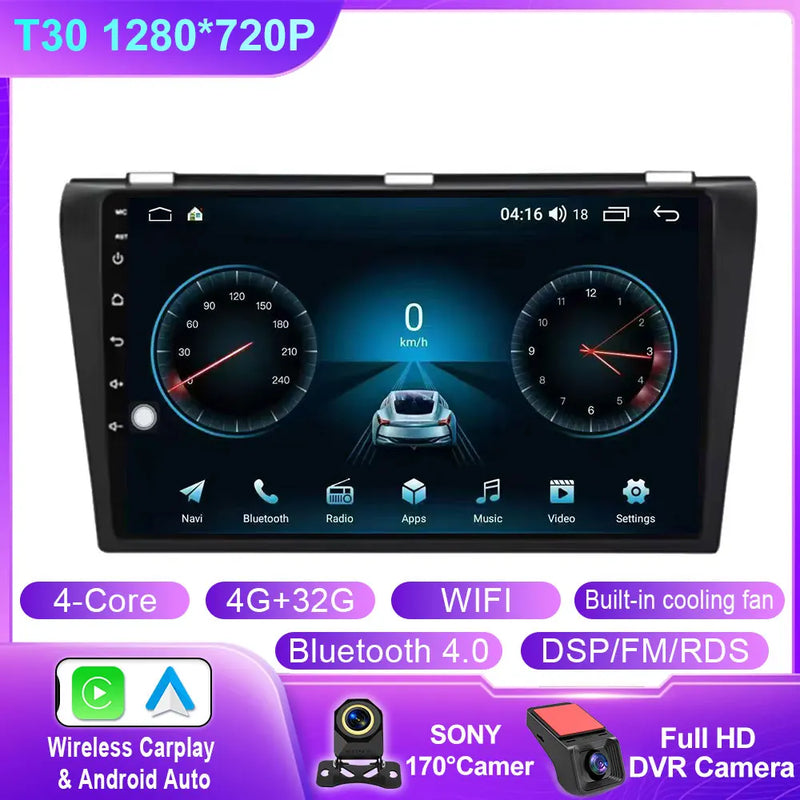Autoradio CarPlay Mazda 3 (2004-2009) – Écran 9 pouces sans fil, 4G, jusqu'à 12 Go + 256 Go, vue 18