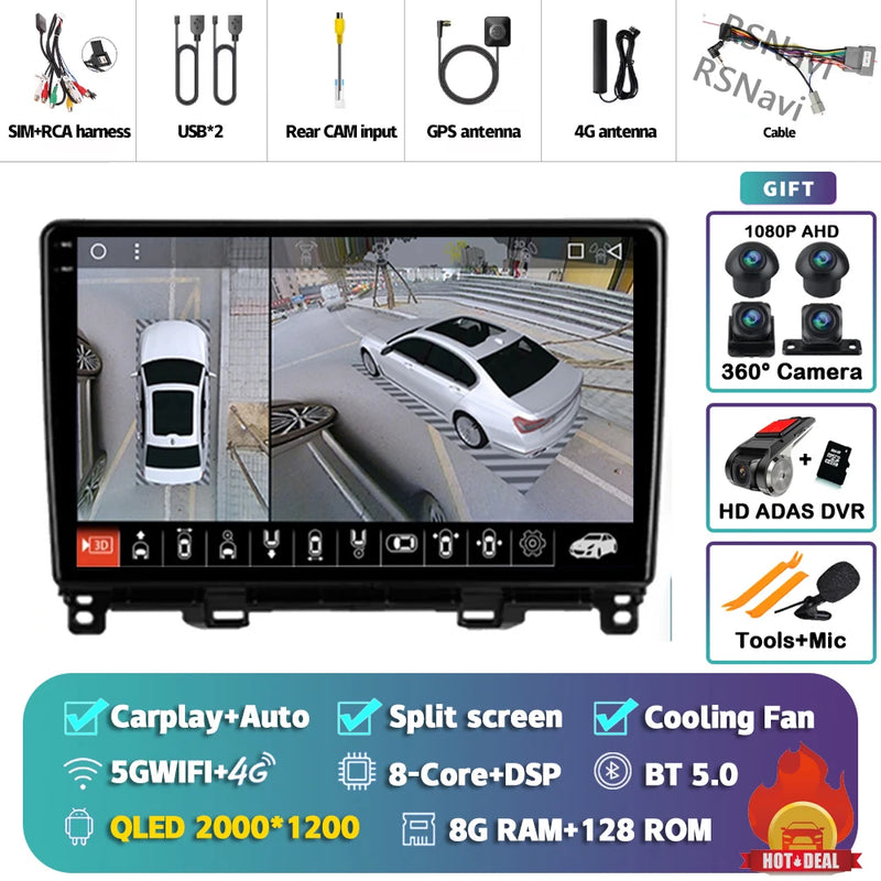 Autoradio CarPlay Honda Jazz 4 et Fit 4 (2020-2022) – Écran QLED, jusqu'à 16 Go + 512 Go, vue 19